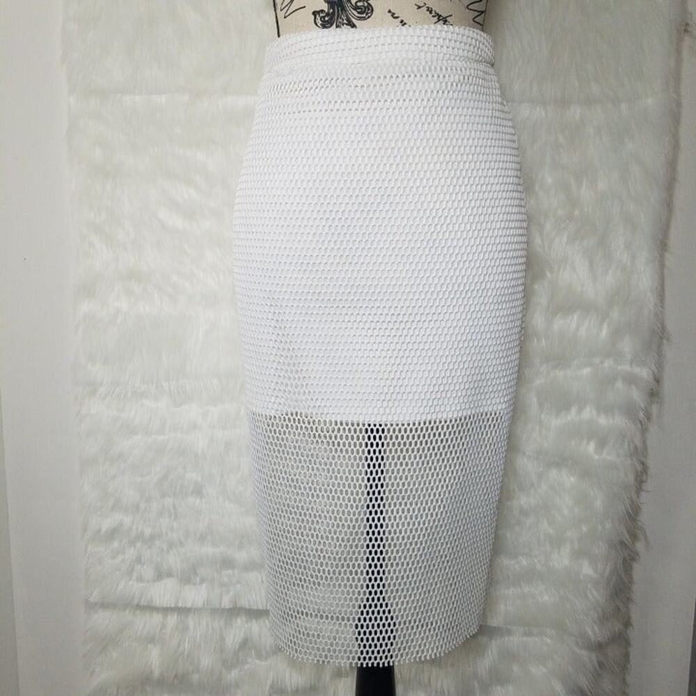 Forever 21 Fish Net Mesh White Skirt Small